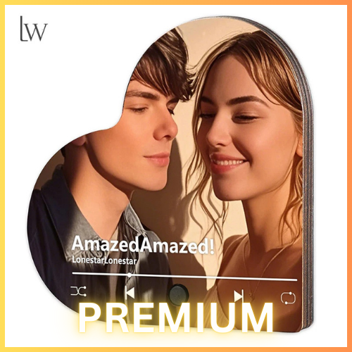 PREMIUM Heart-Shaped Custom Photo Music Fridge Magnet + Custom Song
