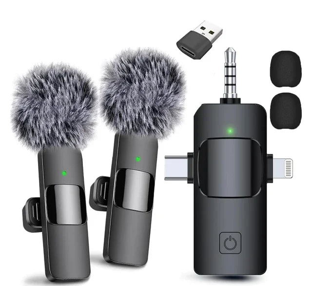 2.4GHz Wireless Lavalier Microphone with Intelligent Noise Reduction