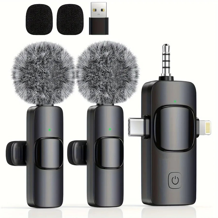 2.4GHz Wireless Lavalier Microphone with Intelligent Noise Reduction