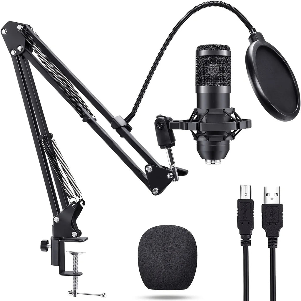 Professionelles 7-teiliges Podcast-Studio-Kit mit Schwenkarm & Shock Mount