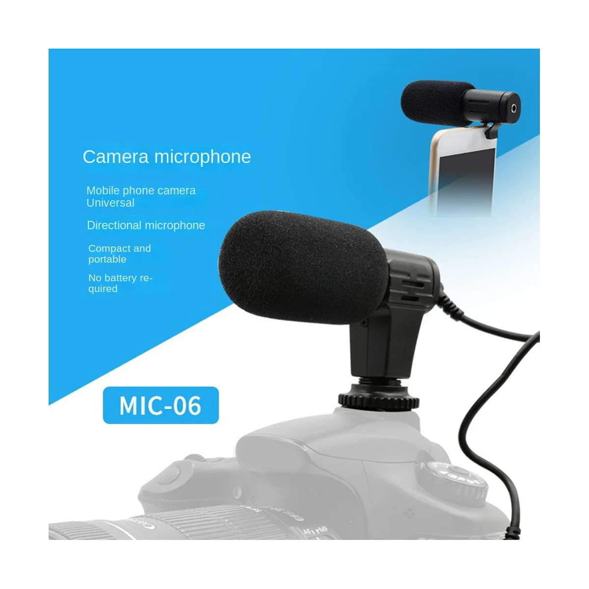 Pro-Video Mini On-Camera Microphone for DSLR & Smartphones (3.5mm)