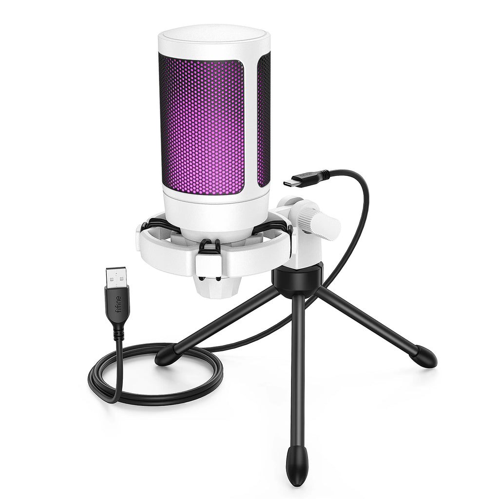 FIFINE AmpliGame RGB Gaming USB-Mikrofon mit Touch-to-Mute & Stativ