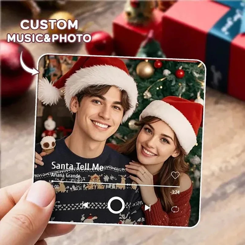Customized Photo Music Fridge Magnet with Frame – Personalized Acrylic Music Album Magnet