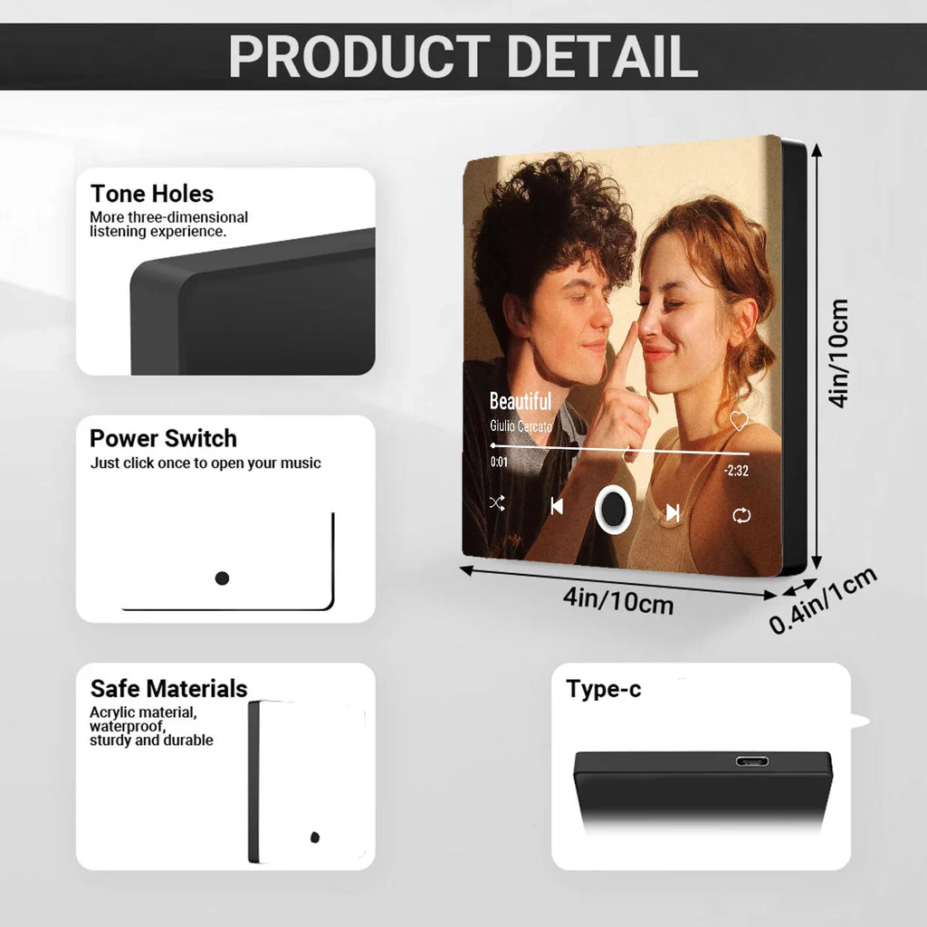 PREMIUM Customized Photo Music Fridge Magnet with Frame + Custom Song