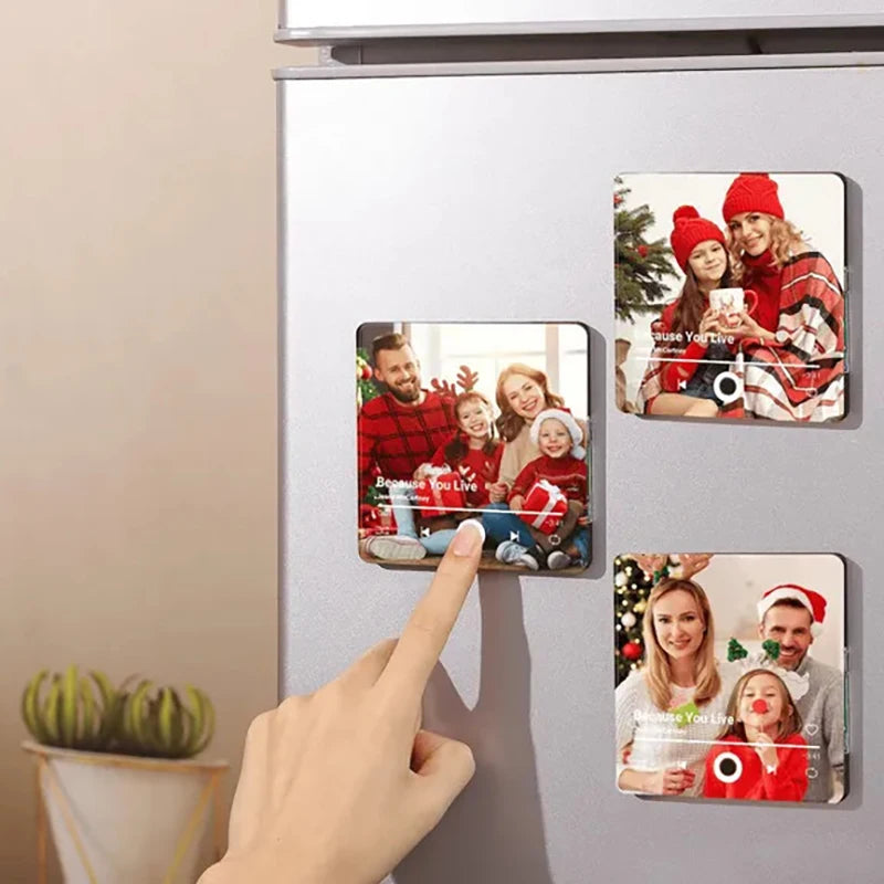 PREMIUM Customized Photo Music Fridge Magnet with Frame + Custom Song