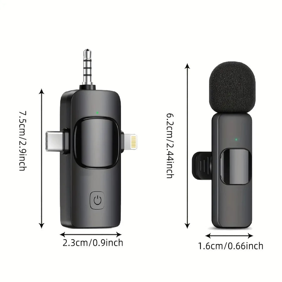 2.4GHz Wireless Lavalier Microphone with Intelligent Noise Reduction