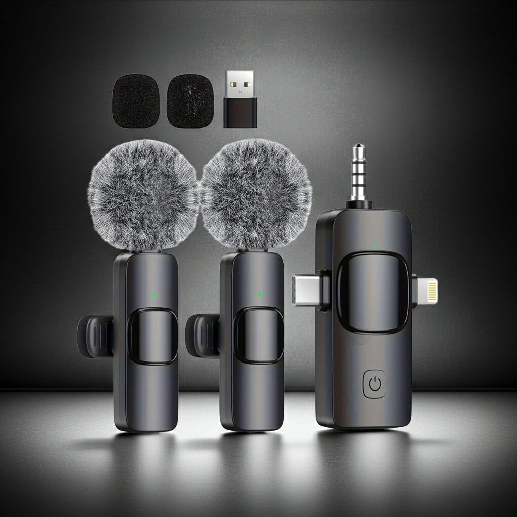 2.4GHz Wireless Lavalier Microphone with Intelligent Noise Reduction